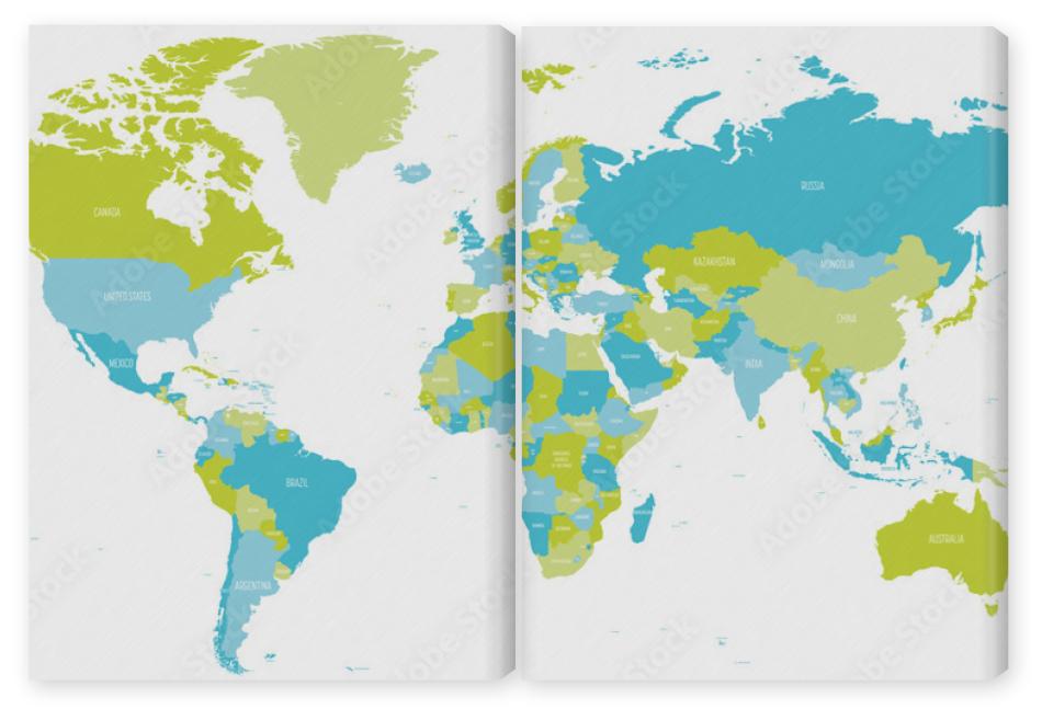 Obraz Dyptyk Map of World in shades of