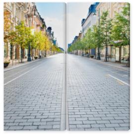 Obraz Dyptyk City street with empty road