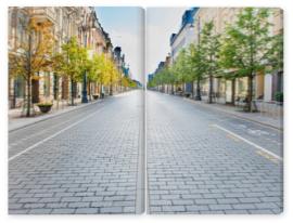 Obraz Dyptyk City street with empty road