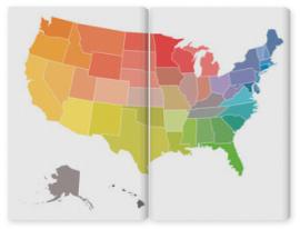 Obraz Dyptyk Blank map of USA, United