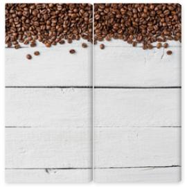 Obraz Dyptyk Aromatic coffee beans on white