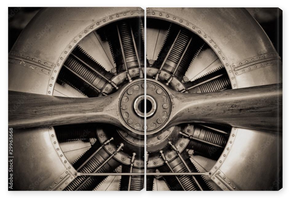 Obraz Dyptyk vintage propeller aircraft