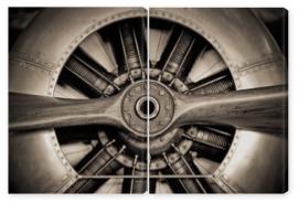 Obraz Dyptyk vintage propeller aircraft