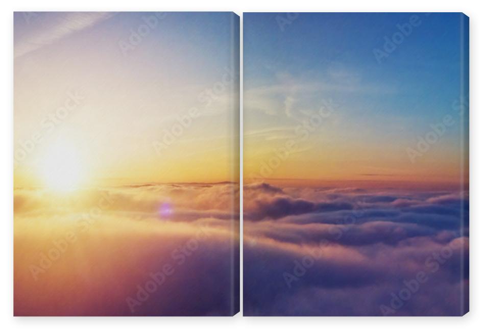 Obraz Dyptyk Beautiful sunrise cloudy sky