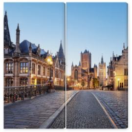 Obraz Dyptyk Belgium historic city Ghent at