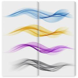 Obraz Dyptyk Set of color abstract wave