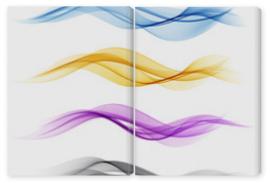 Obraz Dyptyk Set of color abstract wave