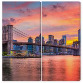 Obraz Dyptyk Lower Manhattan Skyline and