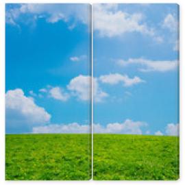Obraz Dyptyk 緑の草原と青空