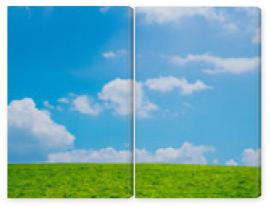 Obraz Dyptyk 緑の草原と青空