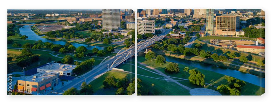 Obraz Dyptyk Aerial of Downtown Fort Worth