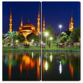 Obraz Dyptyk Blue Mosque with reflection -