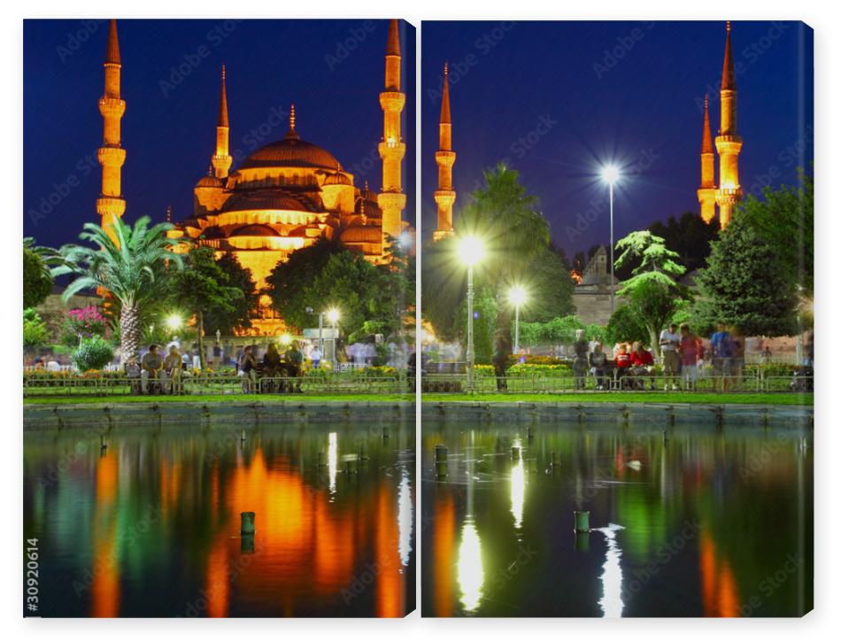 Obraz Dyptyk Blue Mosque with reflection -