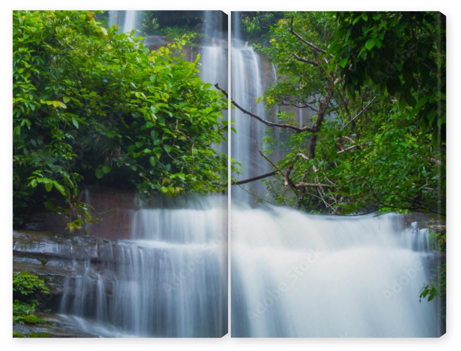 Obraz Dyptyk waterfall in forest