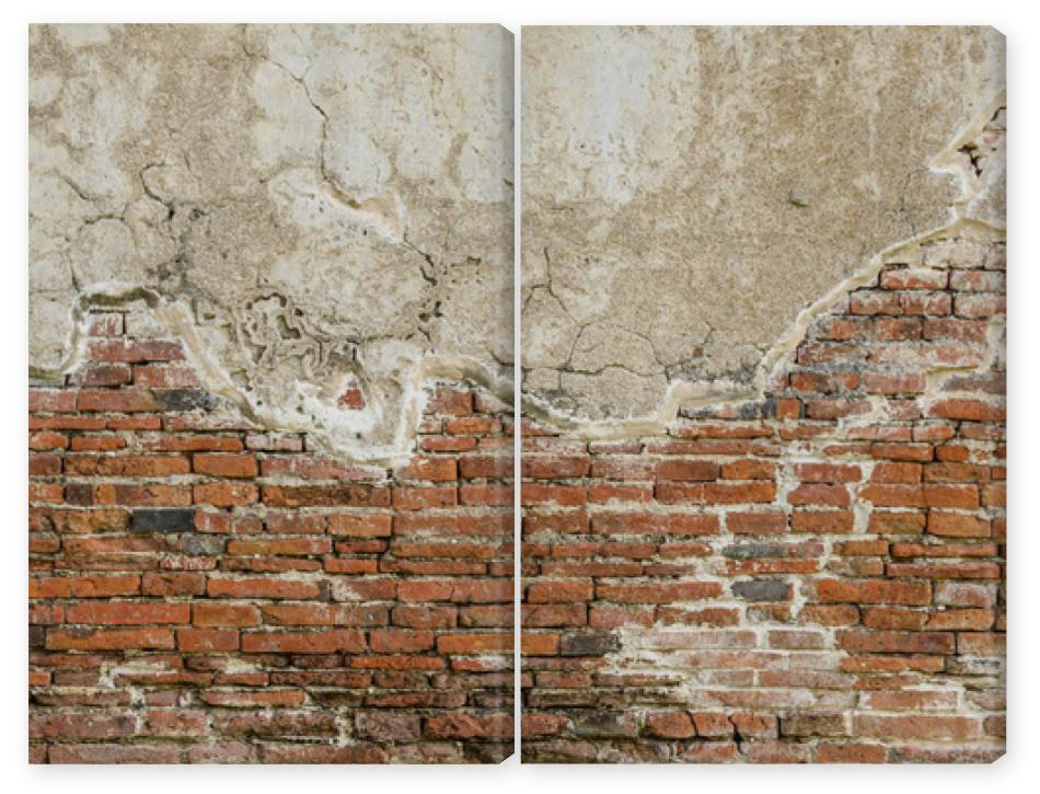 Obraz Dyptyk Red brick wall texture