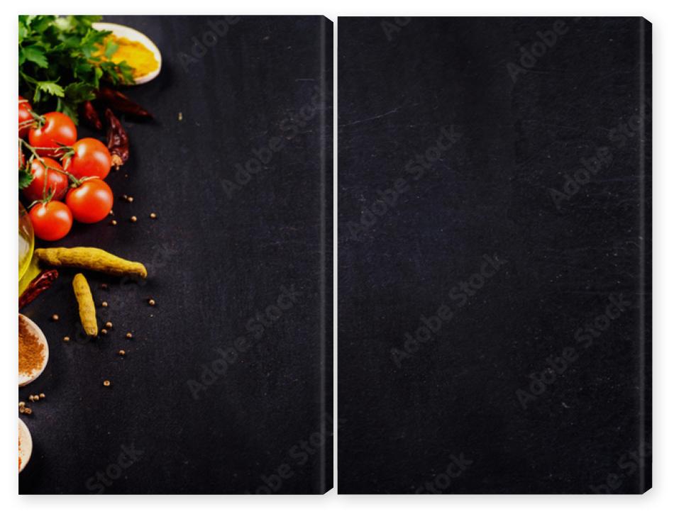 Obraz Dyptyk Food background. Top view of