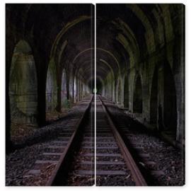 Obraz Dyptyk Old train tunnel