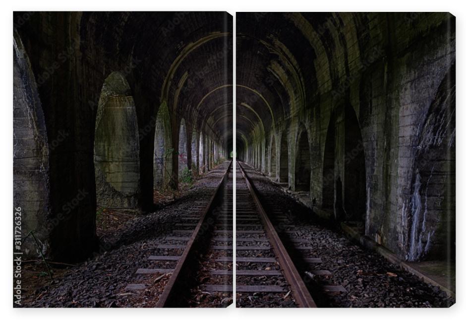 Obraz Dyptyk Old train tunnel