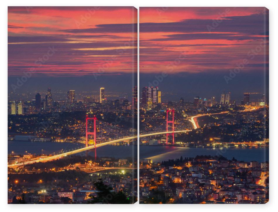 Obraz Dyptyk Bosphorus bridge in Istanbul,