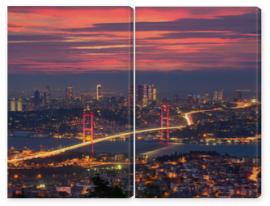 Obraz Dyptyk Bosphorus bridge in Istanbul,