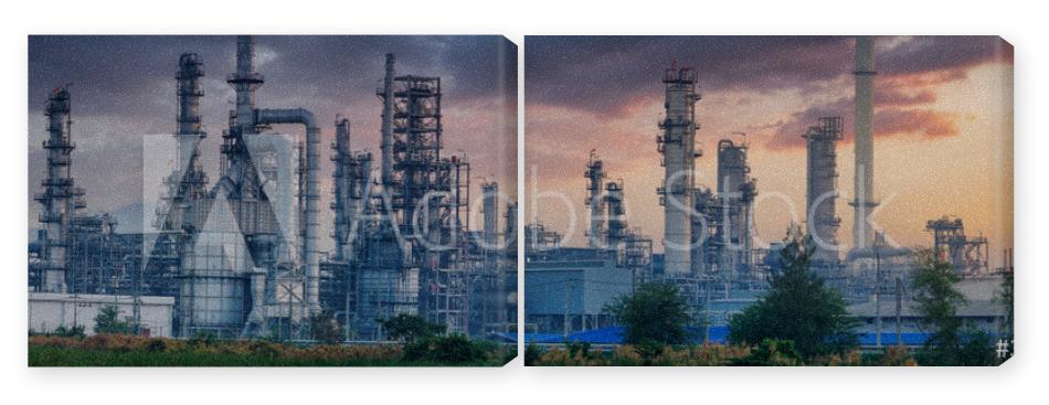 Obraz Dyptyk Petrochemical industry with