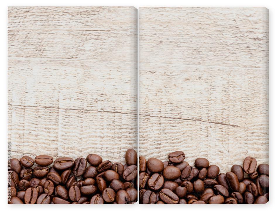 Obraz Dyptyk Coffee on wooden background.