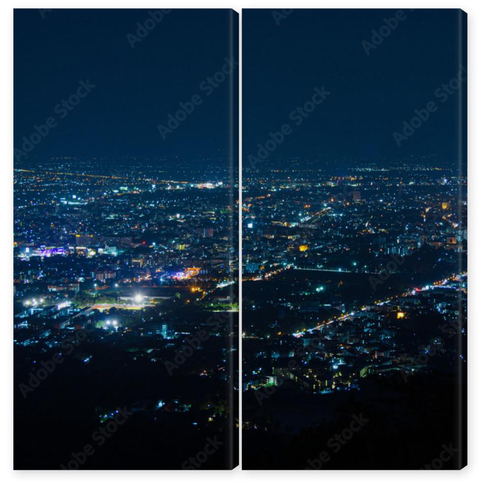 Obraz Dyptyk night view of city light 