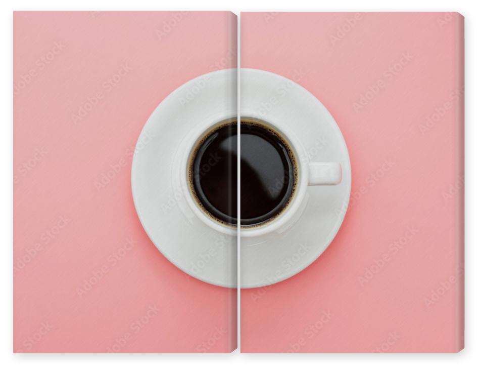Obraz Dyptyk Coffee cup isolated on pink