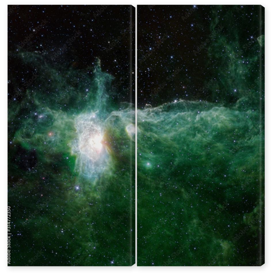 Obraz Dyptyk Nebula, stars and galaxies in
