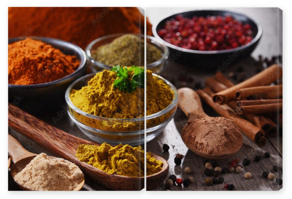 Obraz Dyptyk Variety of spices on kitchen