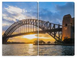 Obraz Dyptyk sydney harbour bridge at dusk