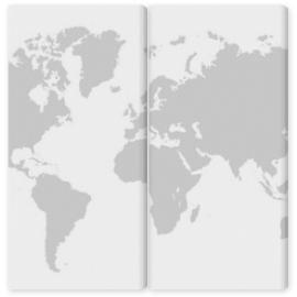 Obraz Dyptyk World map on white background.