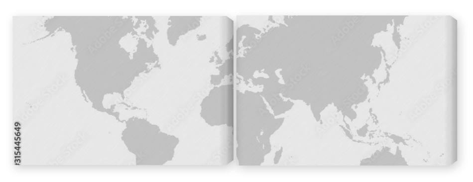 Obraz Dyptyk World map on white background.