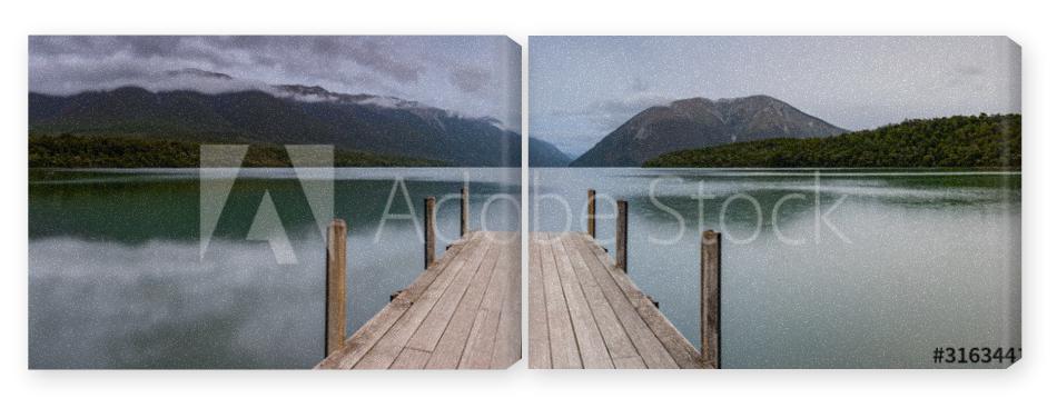 Obraz Dyptyk Landscape photo of a jetty on