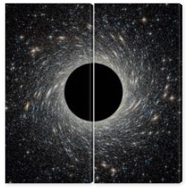 Obraz Dyptyk Black hole in universe.