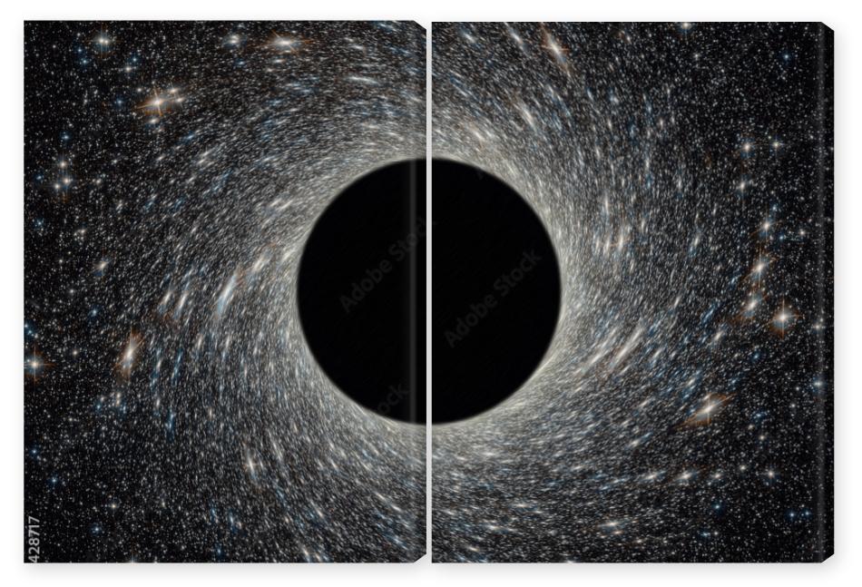 Obraz Dyptyk Black hole in universe.