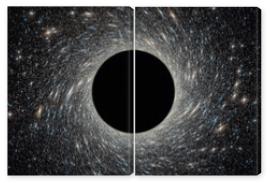 Obraz Dyptyk Black hole in universe.