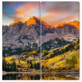 Obraz Dyptyk Maroon Bells at Sunrise,