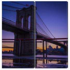 Obraz Dyptyk bridge cold brooklyn new york