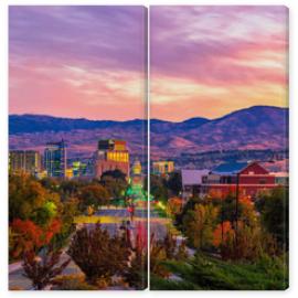 Obraz Dyptyk Boise Idaho skyline morning