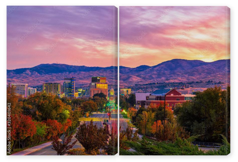 Obraz Dyptyk Boise Idaho skyline morning