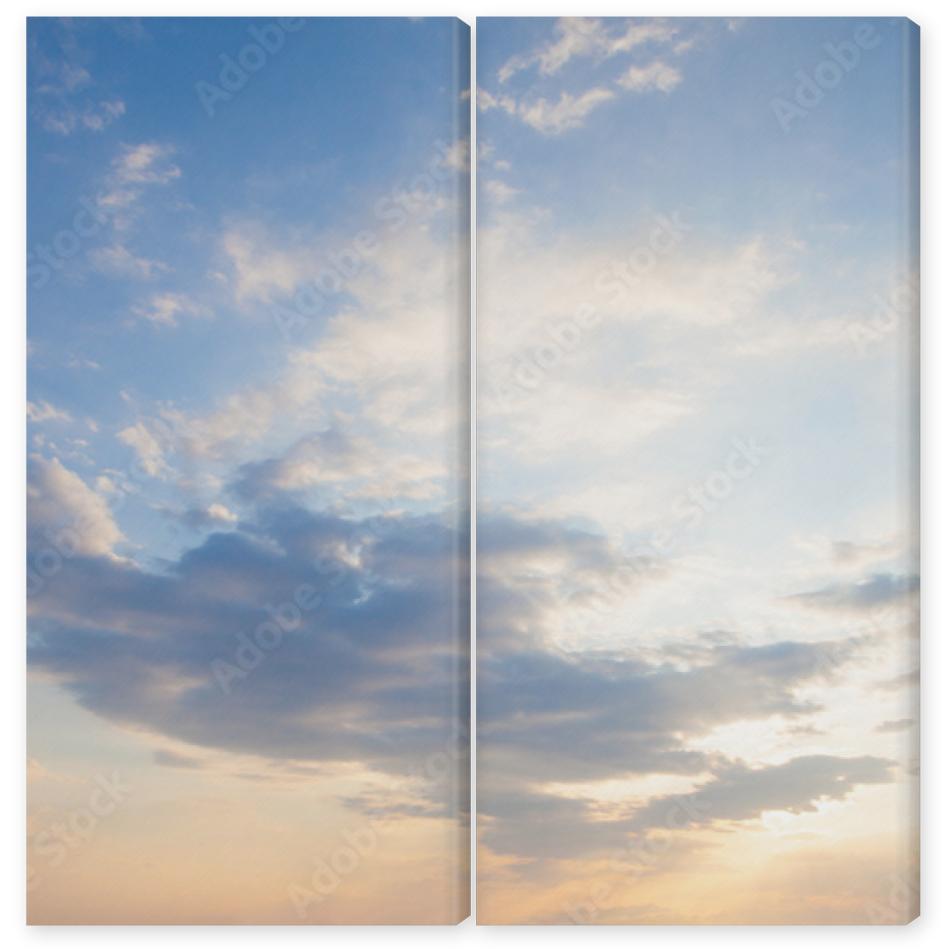 Obraz Dyptyk Blue sky clouds background.