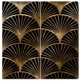 Obraz Dyptyk Artdeco pattern fan-shaped.