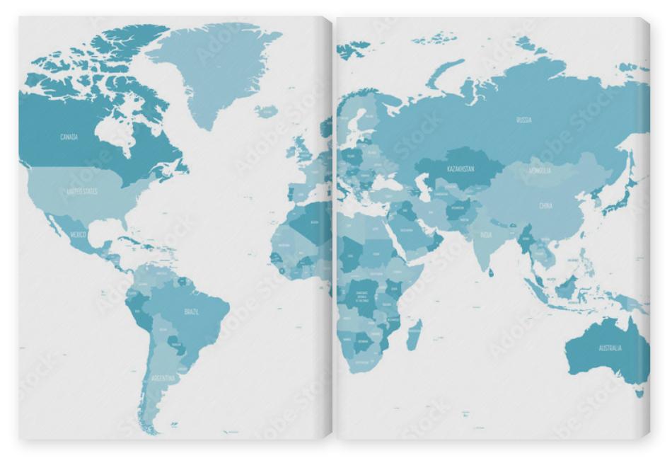 Obraz Dyptyk Map of World in shades of