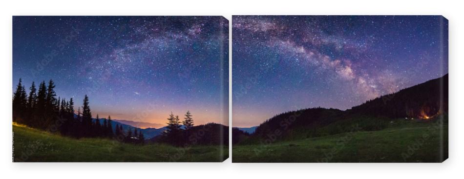 Obraz Dyptyk starry panorama in the