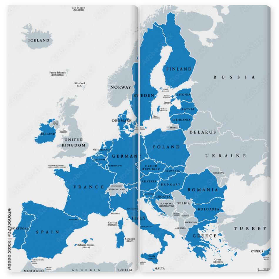 Obraz Dyptyk Political map of European
