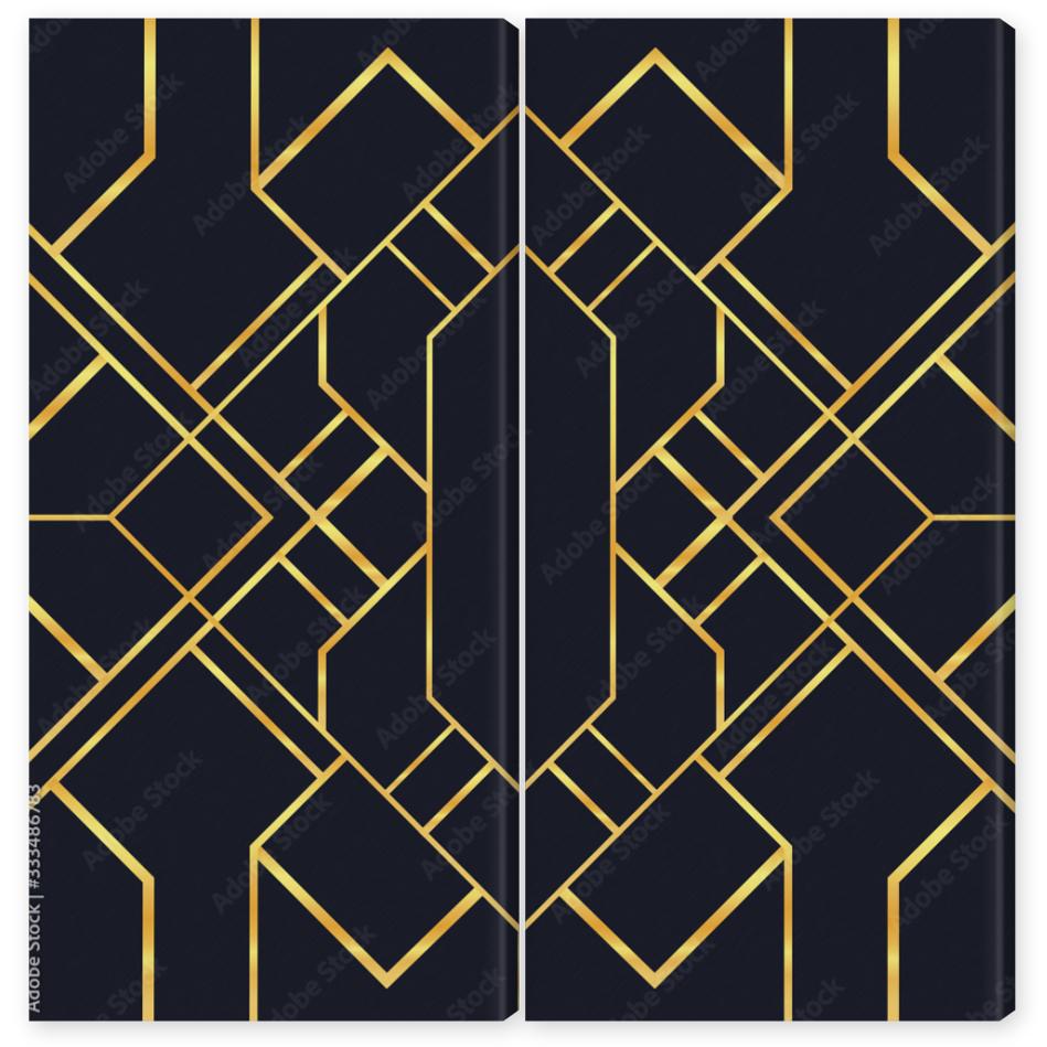 Obraz Dyptyk Vintage gold black art deco