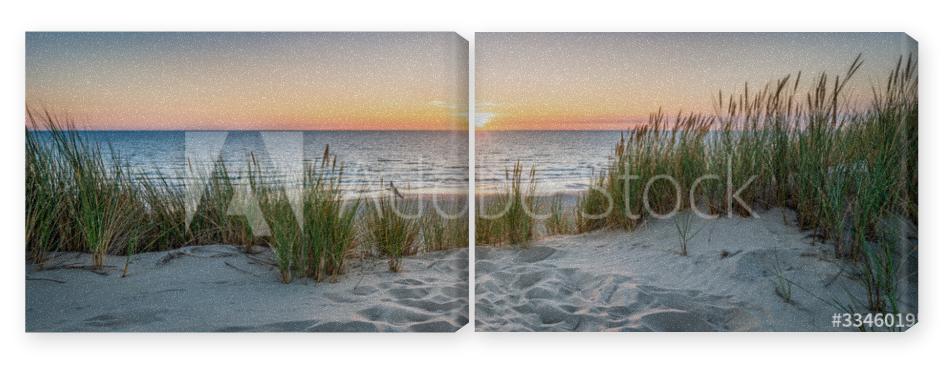 Obraz Dyptyk Sunset at the dune beach
