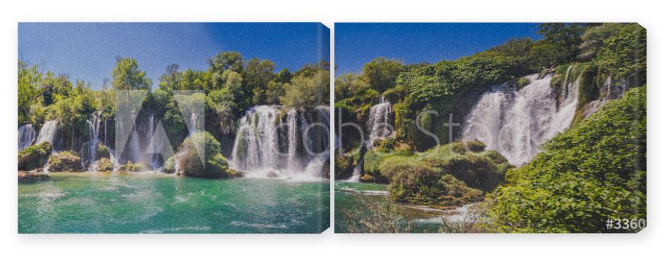 Obraz Dyptyk Kravice waterfall on the