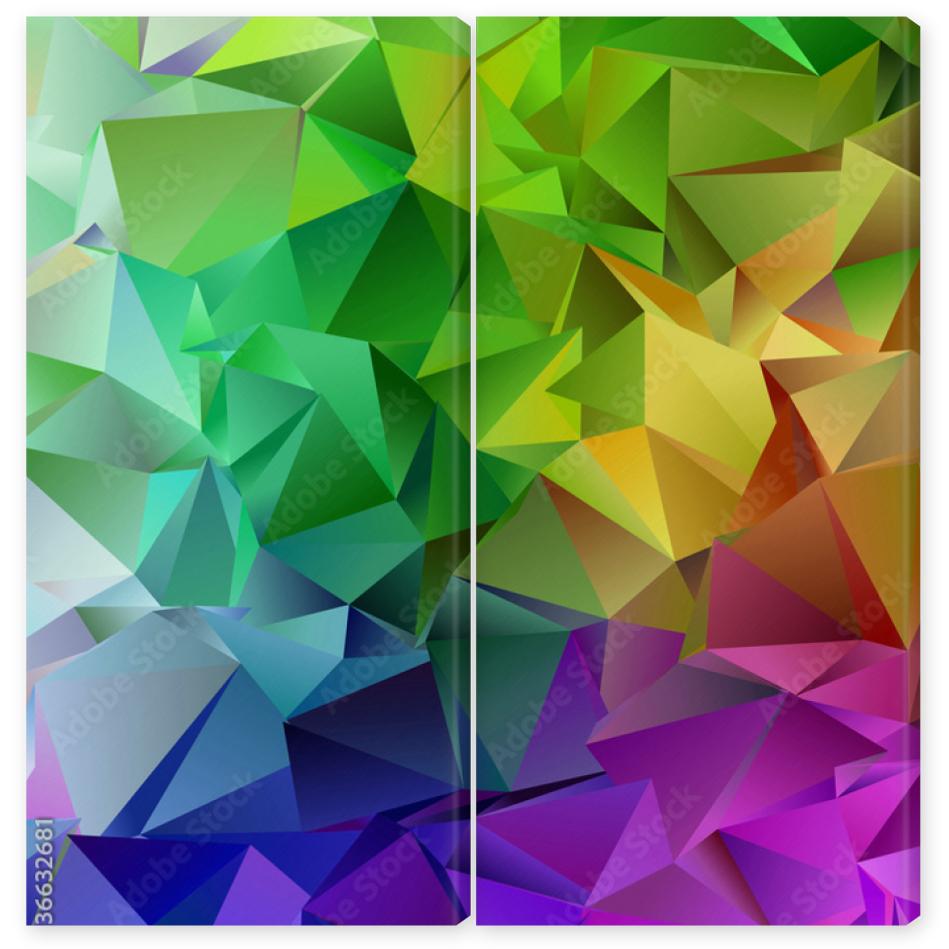 Obraz Dyptyk Abstract Low-Poly background.